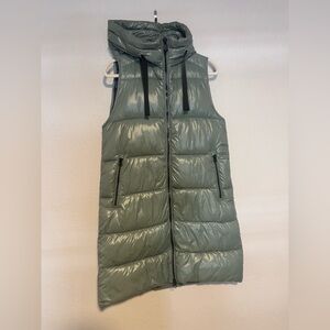 SAVE THE DUCK long Green Puffer Vest